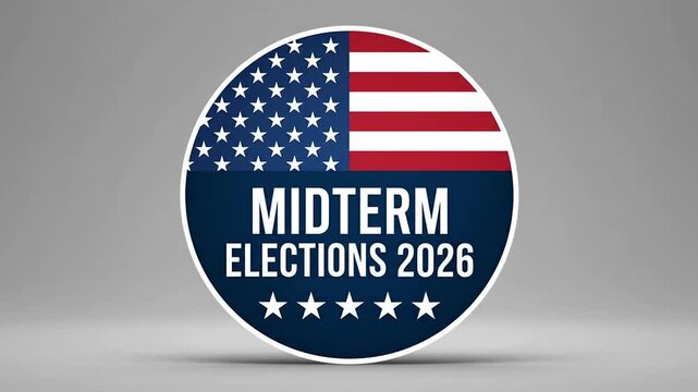2026 United States Midterm Elections Political Symbol Button Animation