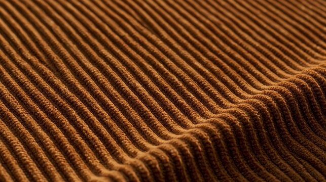 Warm brown corduroy forms a soft ribbed textile landscape
