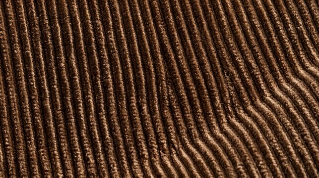 Warm brown corduroy forms a soft ribbed textile landscape