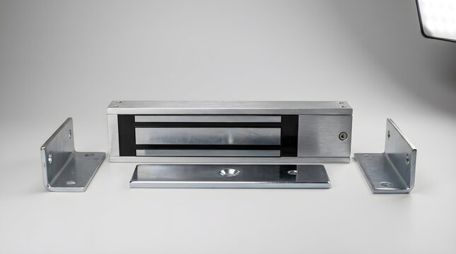 Electromagnetic door lock with armature plate and mounting brackets