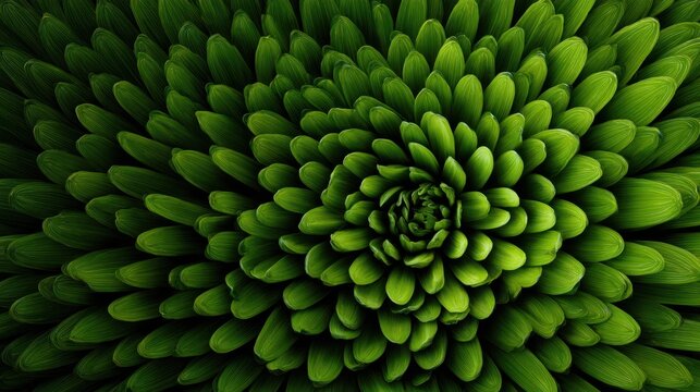 Macro close-up of green succulent spiral pattern with fibonacci symmetry