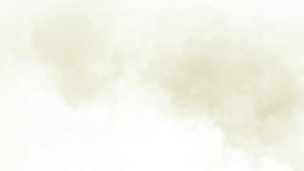 Soft beige mist drifts across a plain white background. © Iqra Inam
