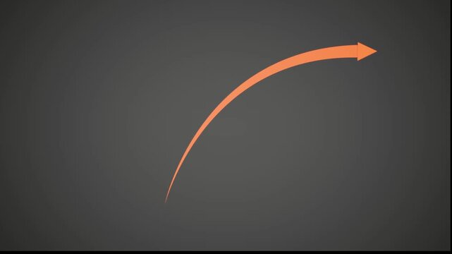 Bright orange arrow pointing upward on dark background