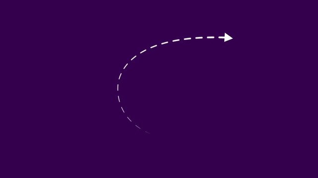 White upward arrow pointing on purple background