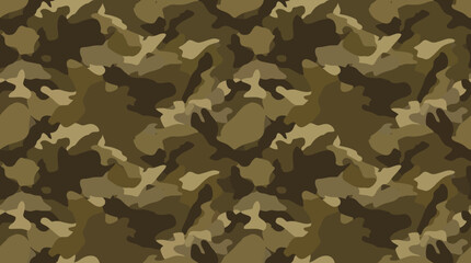 Fototapeta premium Brown desert camouflage seamless pattern vector background