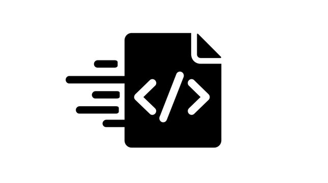 Fast Code Deployment Document Sending and Flying Motion Flat Graphic Icon for Software Integration Concept