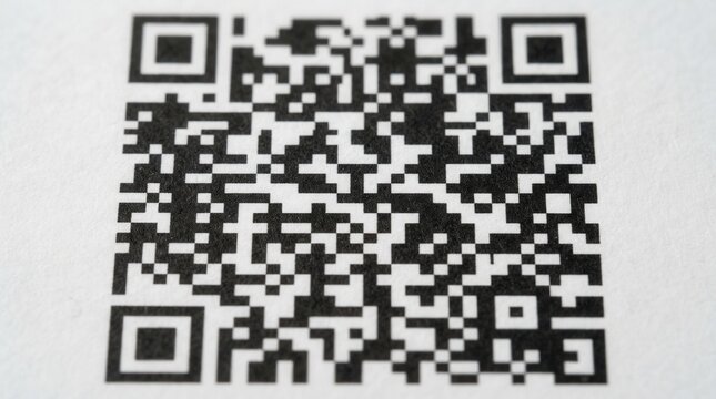 QR Code Scan Data Matrix Black and White Pattern.