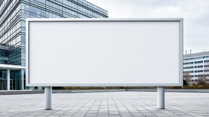 Obraz premium blank billboard standing in modern city plaza