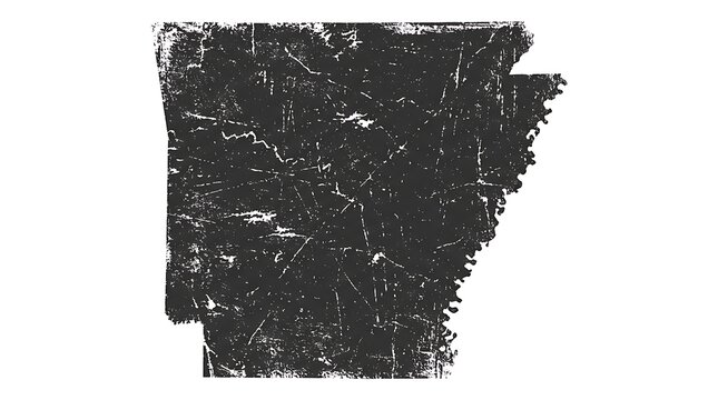 Topographic map of Arkansas state showing rivers, terrain, elevation patterns, and geographic boundaries in detailed grayscale