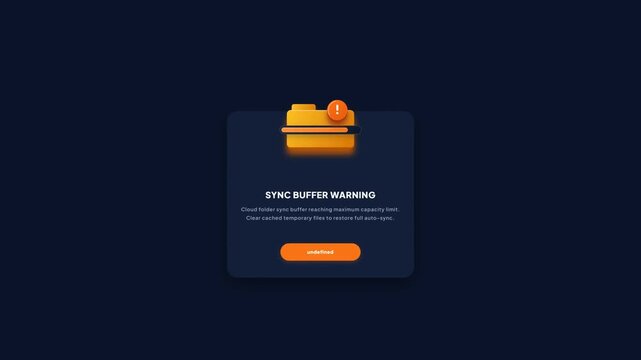 Sync Buffer Warning UI Alert Modal Graphic Motion Animation Dark Mode Element