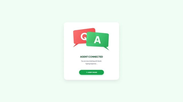 Live Support Agent Connected Online UI Animation Flat Design Customer Helpdesk Motion Graphic