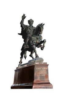 Illustration of Amir Temur Statue in Tashkent, Uzbekistan