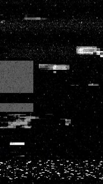 Vertical format VHS no signal overlay with TV static tape error for mobile phone video editing