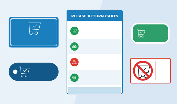 Please return carts sign trolley bay marker and corral decal