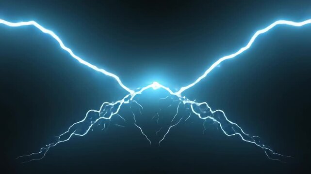 Electric Lightning Energy Burst with Bright Blue Bolts for Power, Technology and High Energy Visual Concept