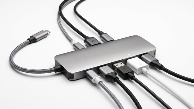 usb cable on white background