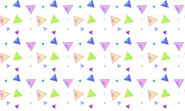 Colorful Geometric Triangle Pattern on White Background.
