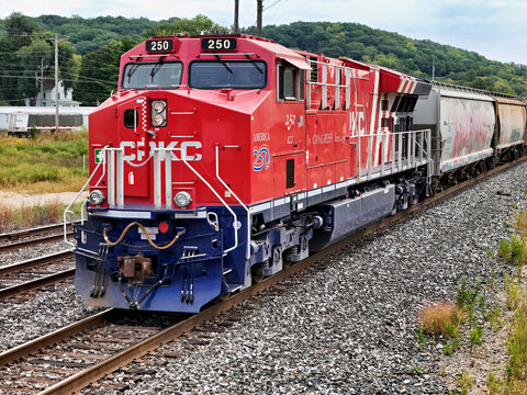 Savanna, Illinois September 8, 2026 CPKC 250 America250 Locomotive &mdash; Semiquincentennial Commemorative Freight Engine on Midwest Mainline