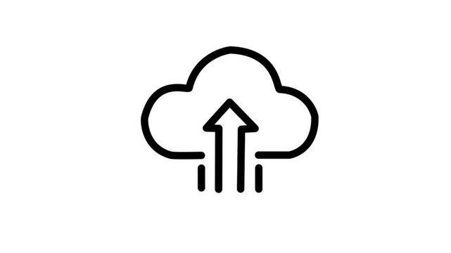 Cloud computing data network icon vector graphic isolated on white