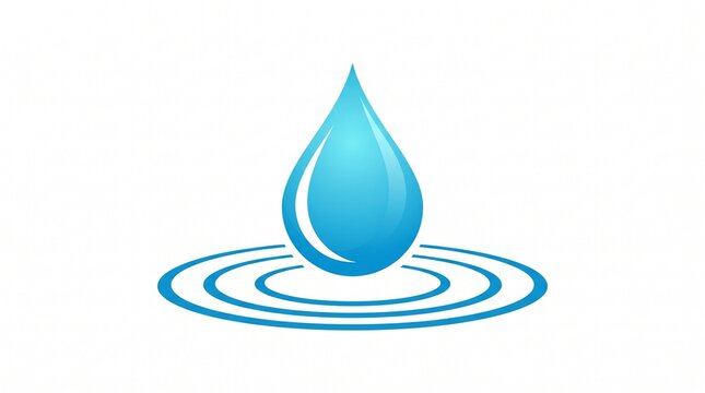 Water drop falling with ripple effect