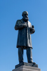 Fototapeta premium Statue of Dom Pedro II in Quinta da Boa Vista Municipal Park. Historic site where the Royal Family lived in the 19th century