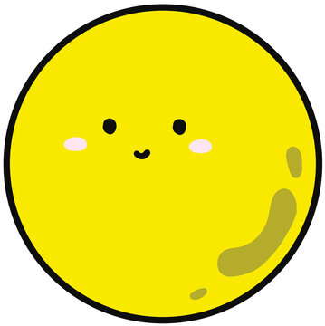 cute smiling yellow full moon illustration