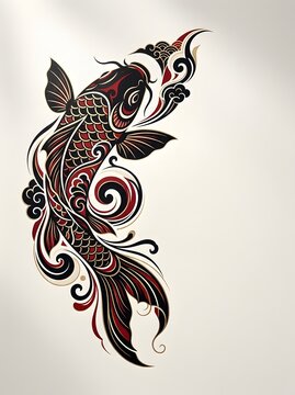 Decorative koi artwork composition