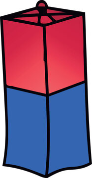 Traditional Korean Cheongsachorong Lantern in Red and Blue