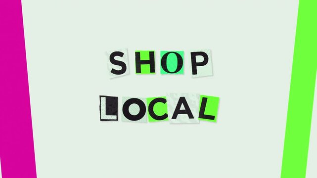 Shop Local cut-paper typography animation