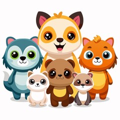 Fototapeta premium set of cartoon animals