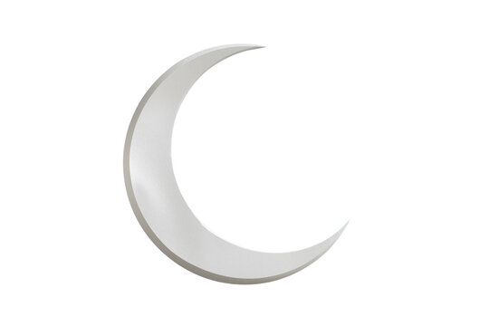 Smooth white crescent moon symbol