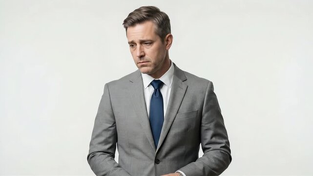 A businessman with his arms outstretched in confusion.
