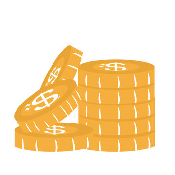 coin stack dollar money finance gold currency wealth payment icon
