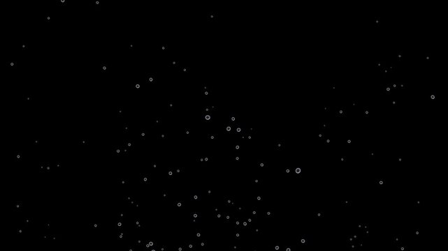 Liquid Bubbles Floating Animation on black background. .soda water with bubbles or dark lager beer, champagne, water with gas. Liquid wave shape from crystal nature water and bubble drop.