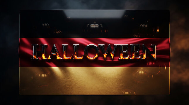 German flag Halloween artwork with glowing metallic typography