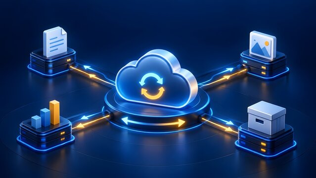 Centralized cloud computing network synchronizing multimedia document and analytics storage servers