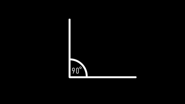 Minimalist black background right angle corner line symbol 90 degree geometric