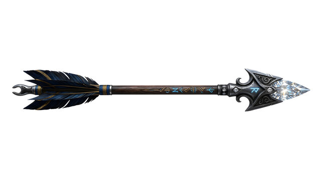 Decorative fantasy spear with intricate engravings