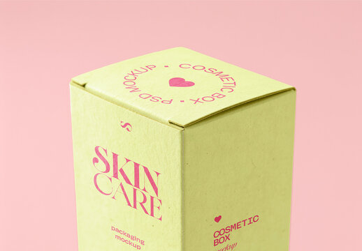 Cosmetic Box Close Up Mockup