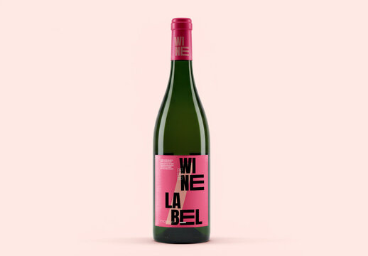 Wine Bottle Label Mockup
