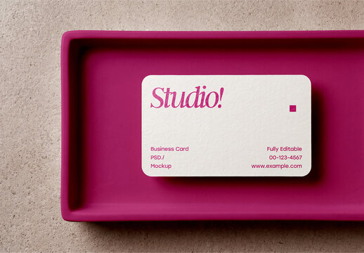Business Card in Tray Mockup