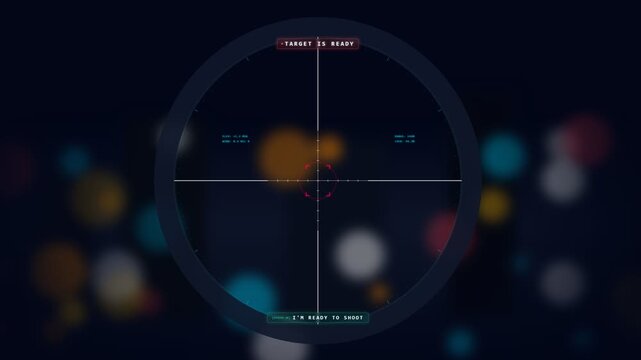 Target Ready Scope Crosshairs with Tactical HUD Animation in 4K
