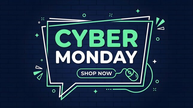 Cyber Monday Sale Announcement With Shop Now Button