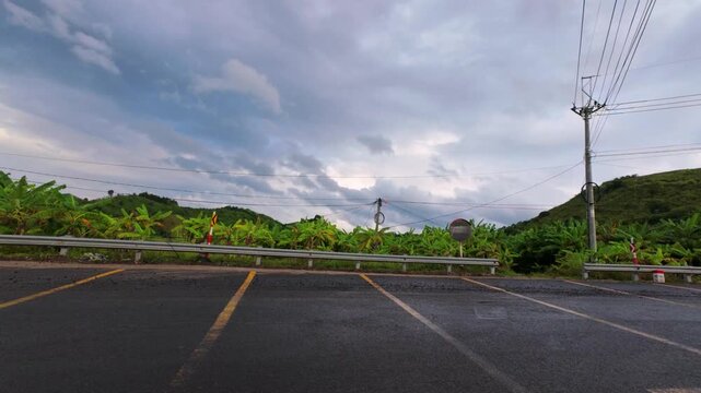 Driver POV Moving On Remote Off Road Track With Terracotta Red Earth Landscape