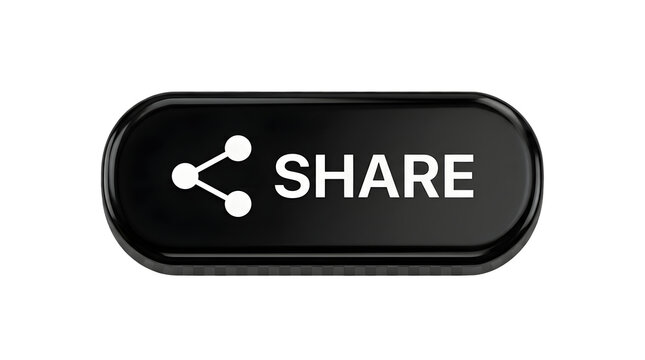 Black share button with network icon on digital interface
