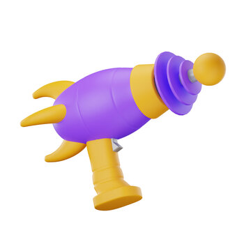 3D render sci-fi alien raygun laser blaster, 3D Space Exploration Illustration