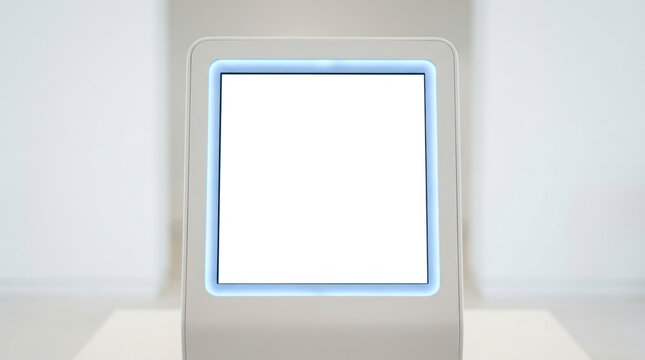Empty digital screen shows hospitality service impact during labor shortage with clean modern display and neutral background
