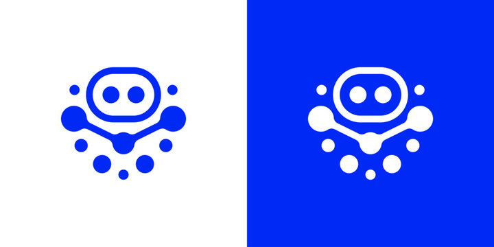 logo design combining bot and dot connect, design vector icon idea