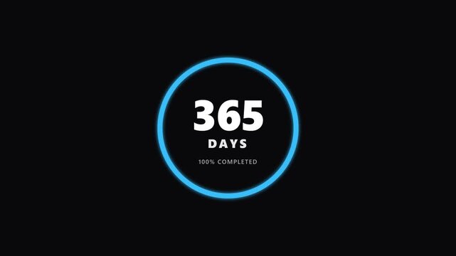 Countdown Timer Animation: Progress Bar from 0 to 365 Days