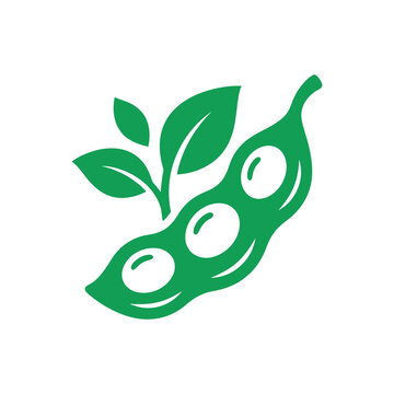 Green soybean pod edamame organic vegan food icon